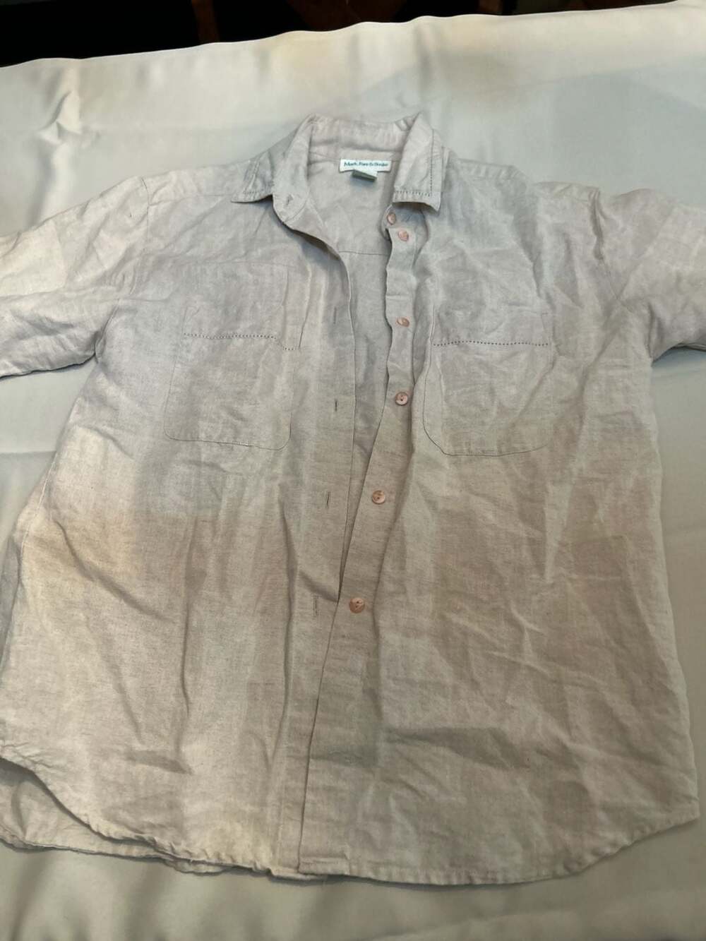 Mark, Fore & Strike Linen Blend Short Sleeve Button Down Shirt
